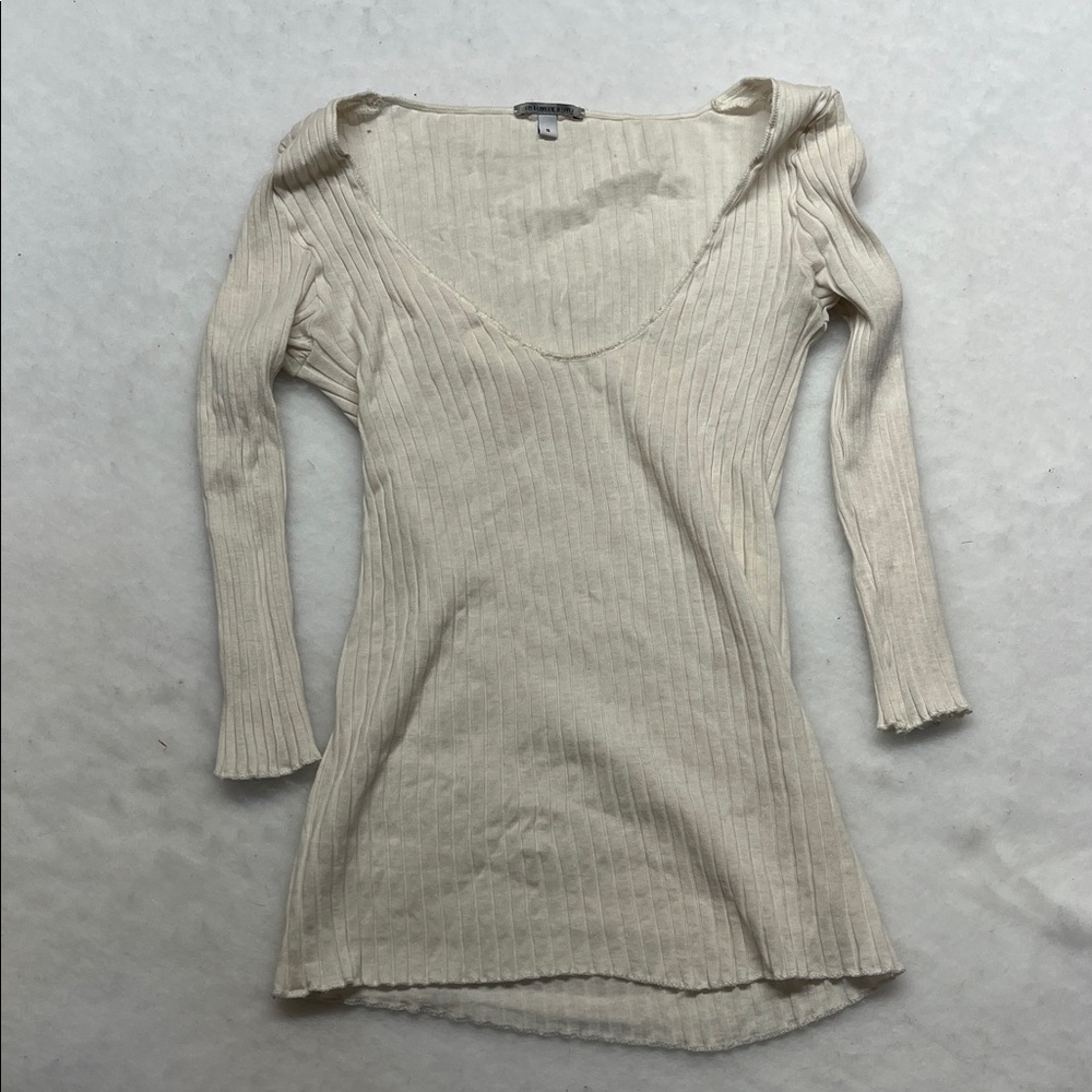 Intimissimi ribbed boatneck/U neck long/ 3/4 sleeve shirt